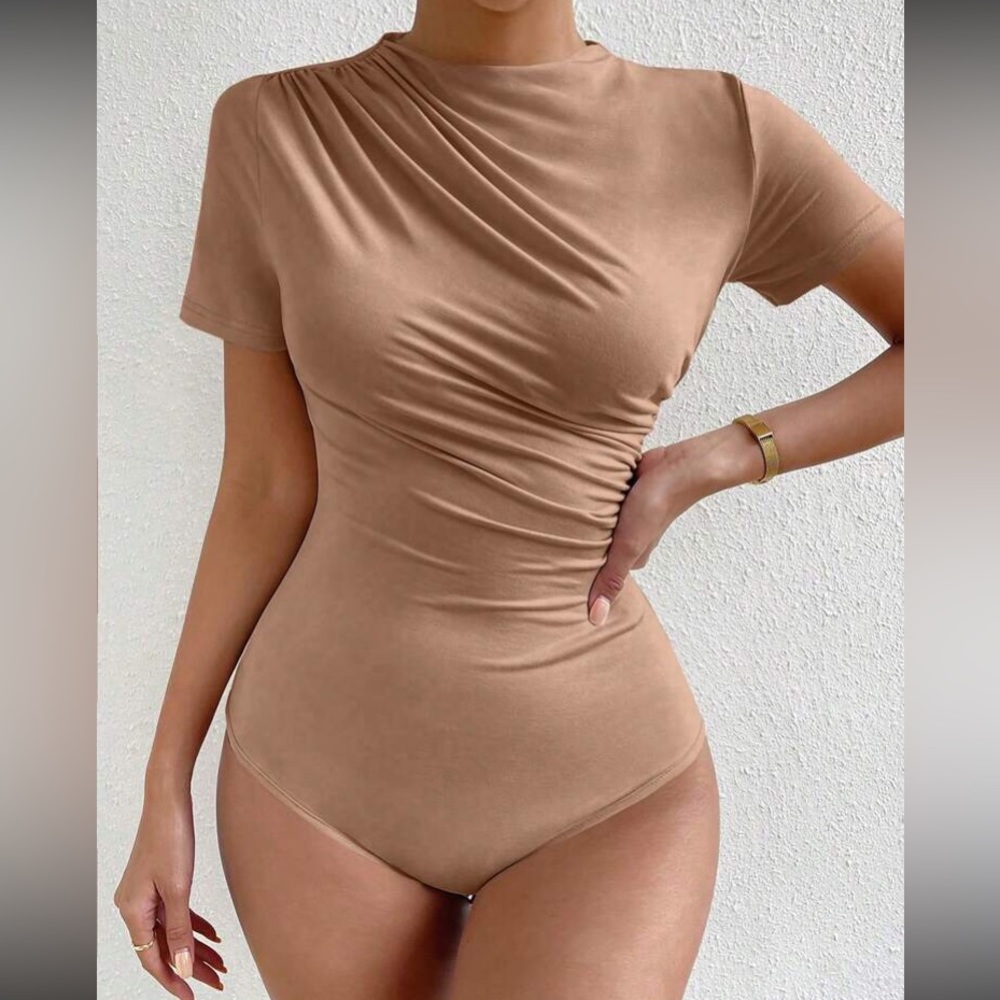 Boho ruched fitted bodysuit